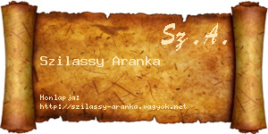 Szilassy Aranka névjegykártya